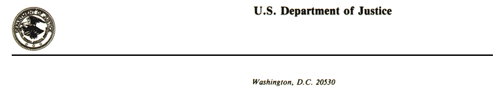 U.S. Department of Justice, Washington D.C. 20530