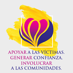 Square graphic in Spanish to promote the National Crime Victims' Rights Week