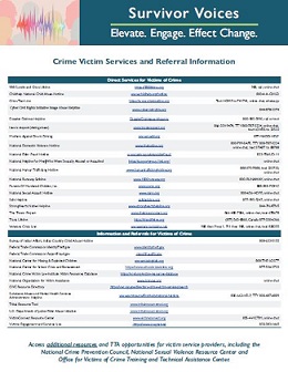 flier with information about services available to victims of crime