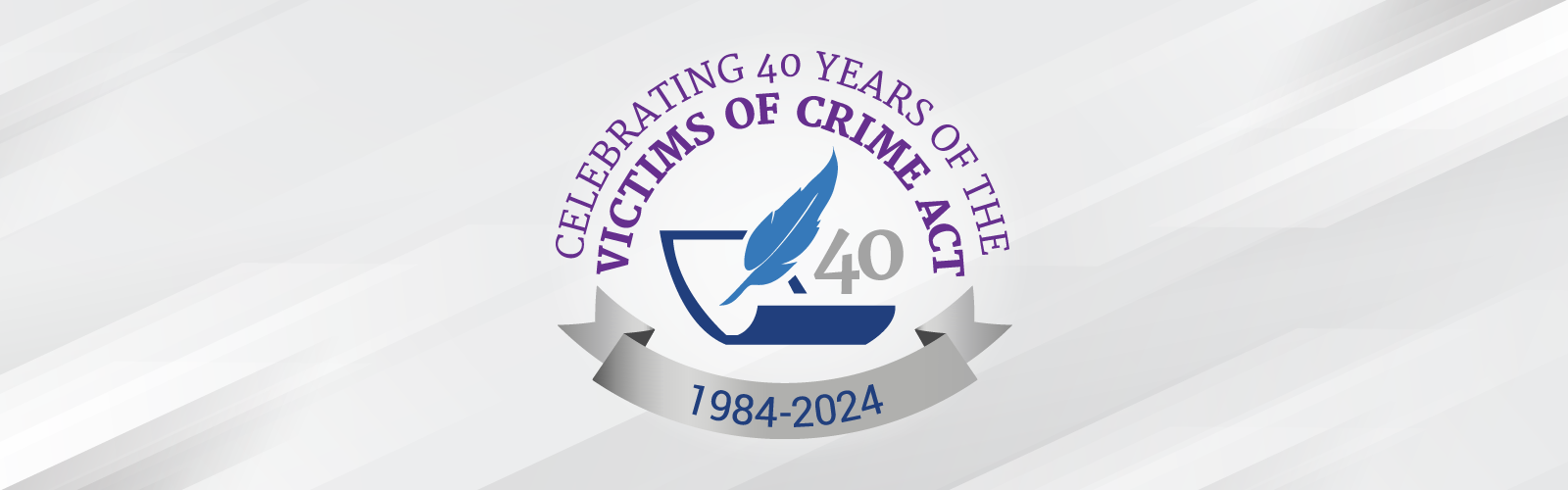 VOCA 40th Anniversary Logo featuring a quill next to the number 40, both above a piece of paper.