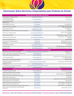 2021 Semana Nacional de los Derechos para las Víctimas del Crimen Folleto de Referencia