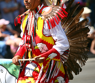 AI/AN male dancer in traditional dress