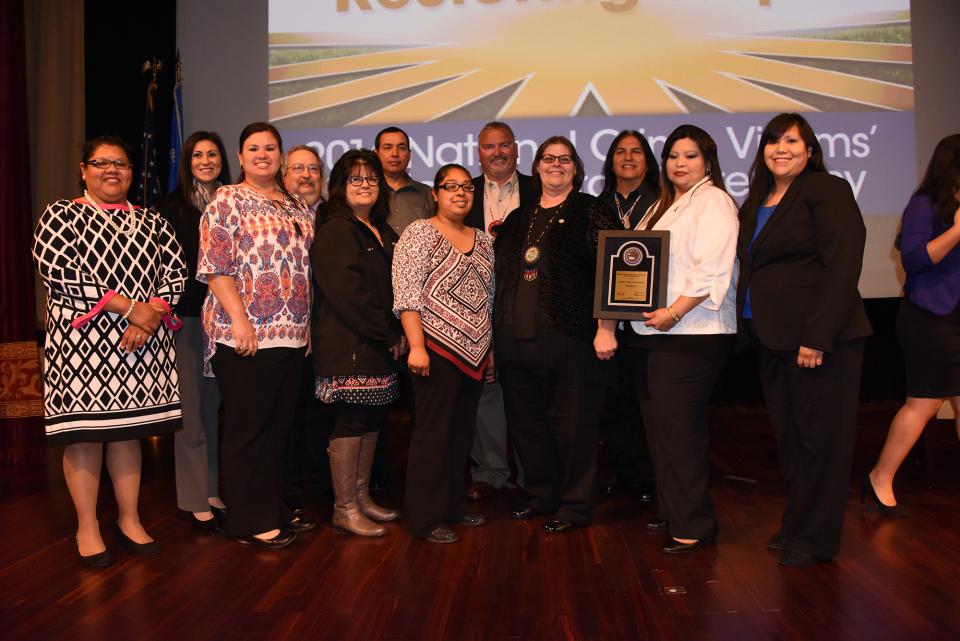 Choctaw Nation Victim Services received the Award for Professional Innovation in Victim Services at the 2016 National Crime Victims’ Service Award Ceremony.