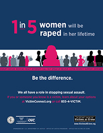 awareness poster 3 1 in 5 women will be raped in her lifetime