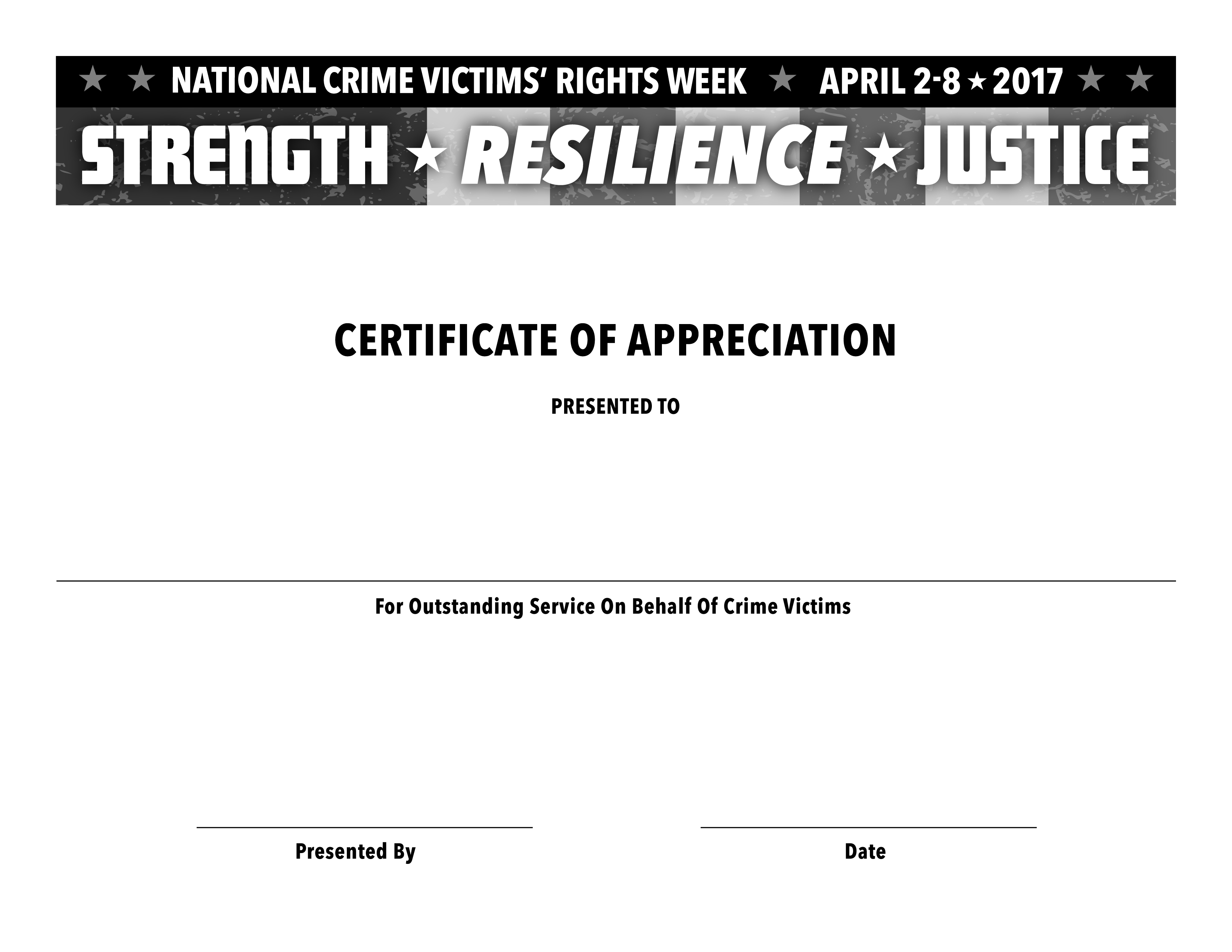 Certificate black and white