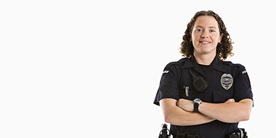 Female law enforcement officer in uniform Female law enforcement officer in uniform