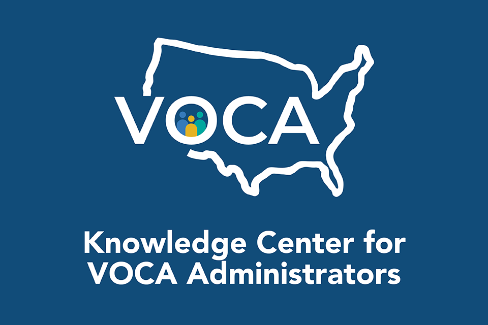 Knowledge Center for VOCA Administrators logo featuring a map of the U.S.
