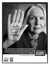 Awareness poster that highlights how victims have the right to be heard at criminal and juvenile justice proceedings.
